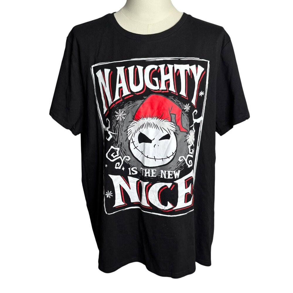 Nightmare Before Christmas Graphic T Shirt Tee 2XL Black Disney Short Sleeves